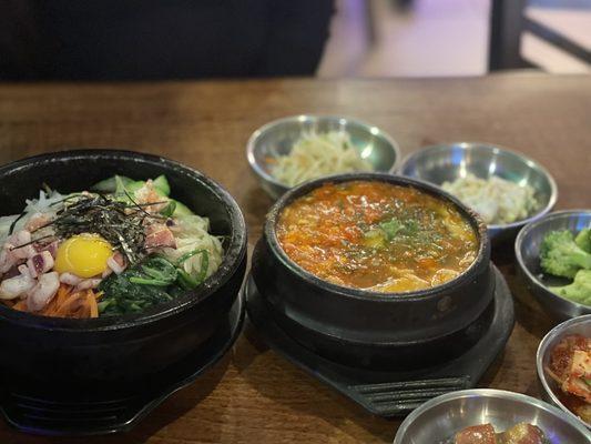 Bi-Bim-Bap and Tofu Soup