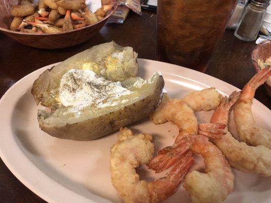 Shrimp and baked potato