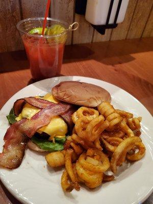 $15.50 cheeseburger (bacon +$2) This plate of sadness has replaced the $12 happy soft bunned mushroom burger & garlic parm fries... sigh