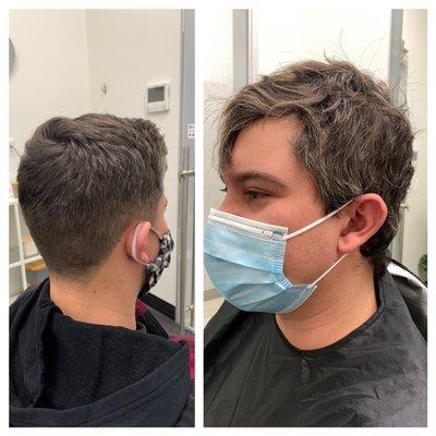 Before and after men's cut