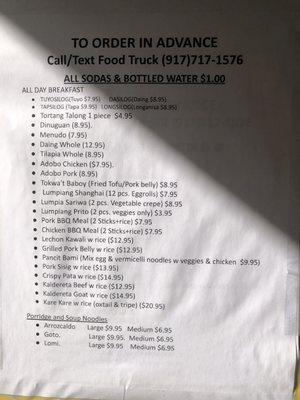 Menu on truck (jan 2021)