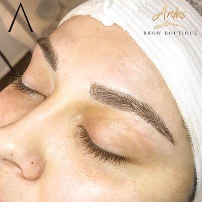 Natural brows using PhiBrows microblading technique