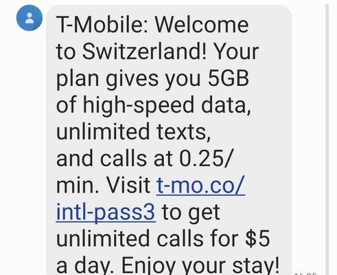 T-Mobile in Switzerland