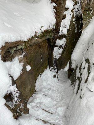 Snowy staircase