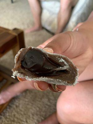 Heavenly bite of dark chocolate truffle mochi! Unforgettable!