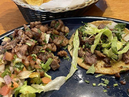 Asada taco meat fat