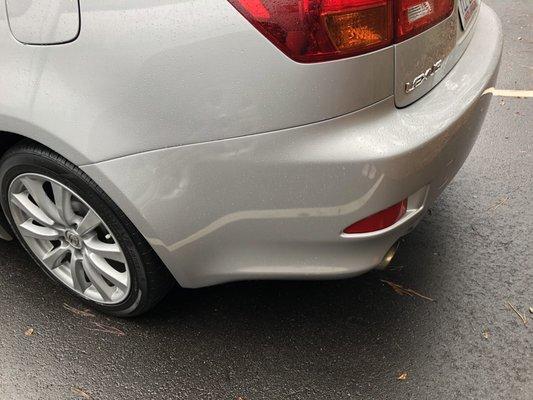 Repairs to that bumper and tire well beautifully completed by Johnson Auto Body