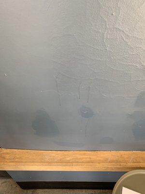 Stains on the walls.