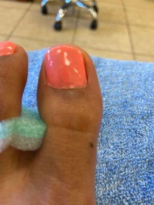 Horrible nail salon. The man did this.