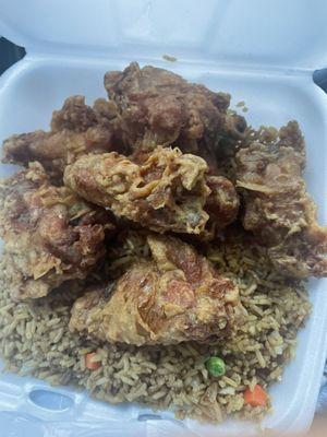 6 piece fried chicken with Chicken Fried Rice.