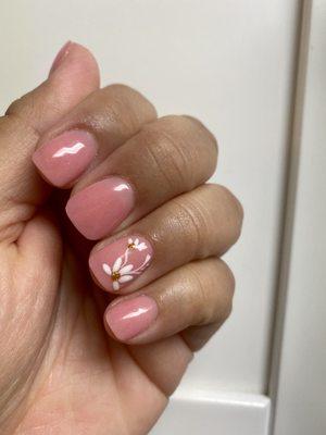 Overlay on my natural nail with flower design