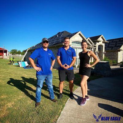 Part of the team at a roof installation.