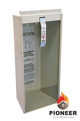 Galvanized fire extinguisher cabinets like this one are ideal for apartments, condos, gas stations and strip malls.