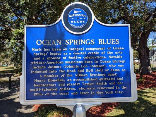 Ocean Springs Blues Historical Marker