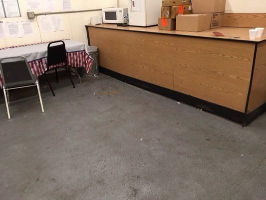 Break room, used by ALL employees wasn't any cleaner.