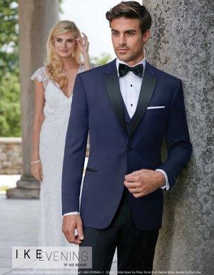 Ike Behar Blake Navy / Black peak lapel!