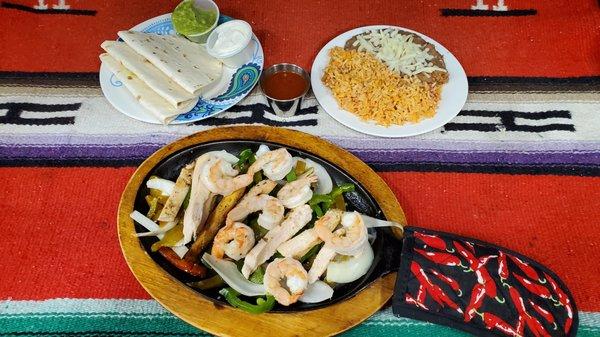 Sizzling Chicken & Shrimp Fajitas