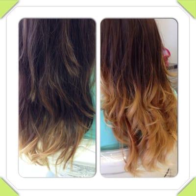 Before and after Ombré