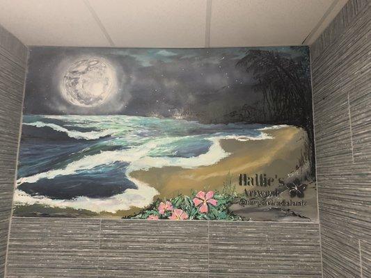 Great murals, even in the bathroom!