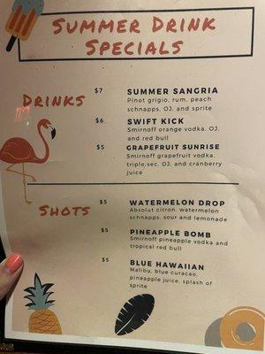 Summer drink specials