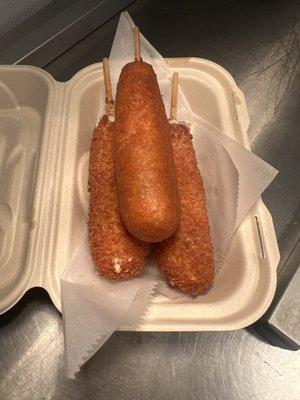 Hand dipped corn dogs