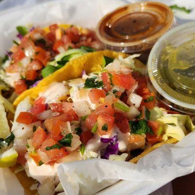 Fish taco and shrimp taco