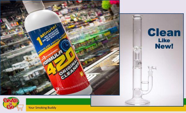 "Shine On With Formula 420 Cleaner"
The Formula 420 Glass/Ceramic/Metal Cleaner is formulated for use on Pyrex, glass, metal and ceramic.