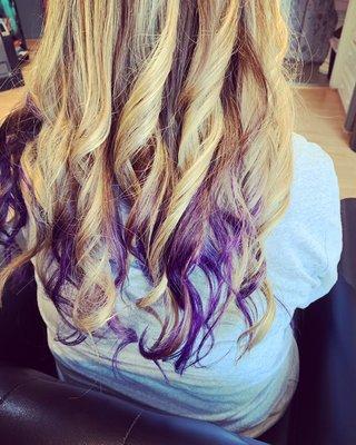 Purple & blonde curls