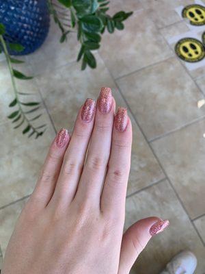 birthday nails (gel glitter polish)