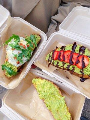 Vocado: strawberry chocolate, honey peanut butter & avo piggy. My advice: go to the market before 9AM or you'd be disappointed