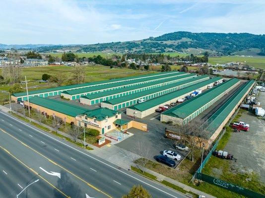 Aerial view of Santa Rosa Avenue Self Storage