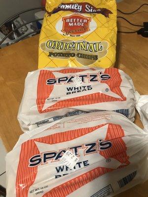 Michigan Classics :  Spatz Bread and Better Made Original Chips