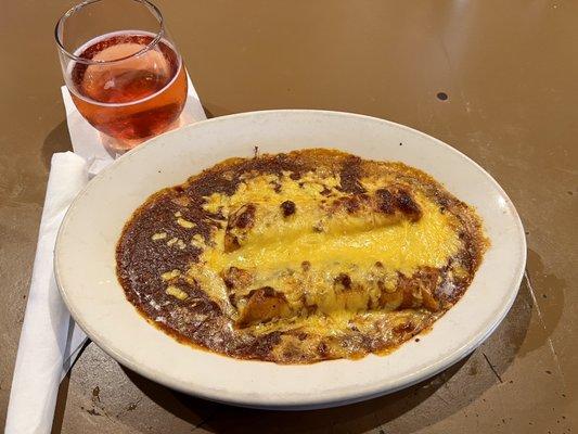 Two cheese enchiladas a la cart