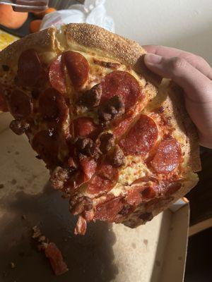 Dry old hard pizza