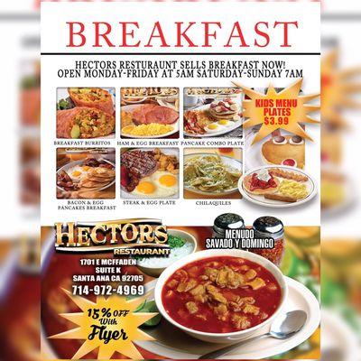 Breakfast menu