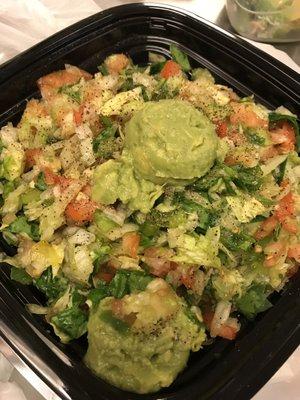 Chopped veggie salad with guacamole