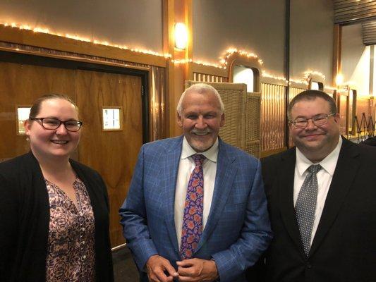 Bernie Parent and CEO Anthony BIondo & his wife Christine Biondo at the 2018 Liguori Academy Boundless Event.