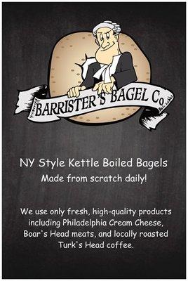 NY style bagels made from scratch daily