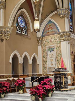 The left side of the altar of the Basilica.