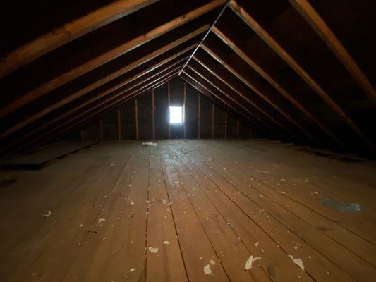 Attic prior to Insulation.