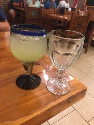 FYI The medium margarita on the left $7.99 Is EXACLY the same size as the small margarita $4.99