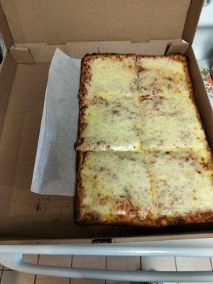 New size Sicilian pizza . this is the new large size