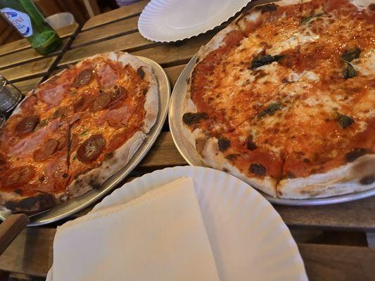 Pepperoni and margarita pizza. Both were delicious