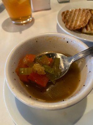 Great minestrone soup with lots of veggies