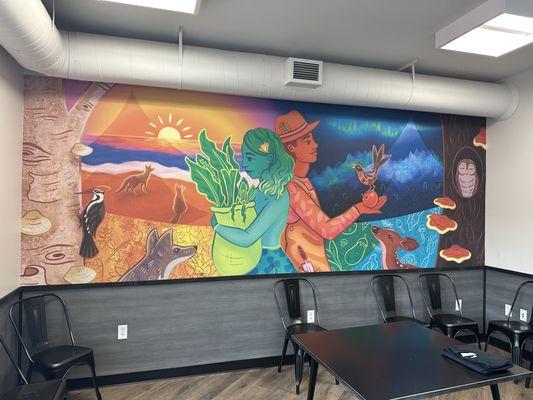 Mural created by Sol Anzorena in our café.