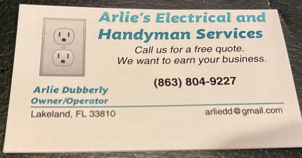 Arlie’s Electrical and Handyman Service