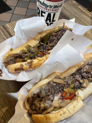 Authentic Philly cheesesteaks