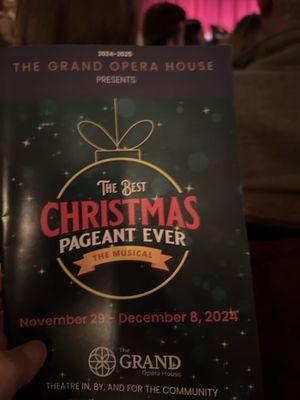 Program for The Best Christmas Pageant Ever.