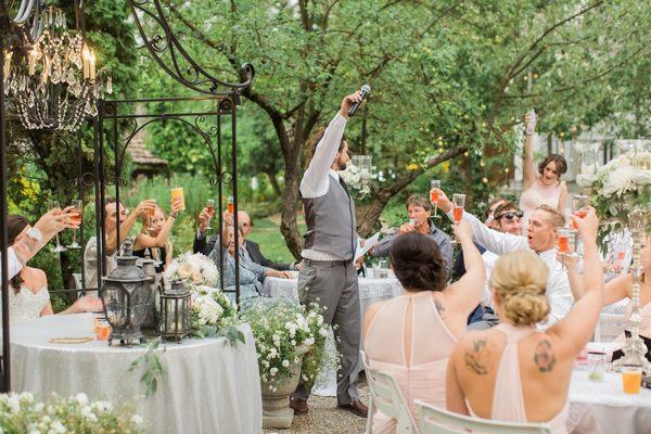 Belle Gardens Reception Toast