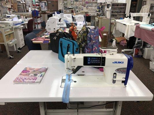 The Juki J-150QVP is ideal for the high speed quilter for piecing, free motion or general sew/tailoring